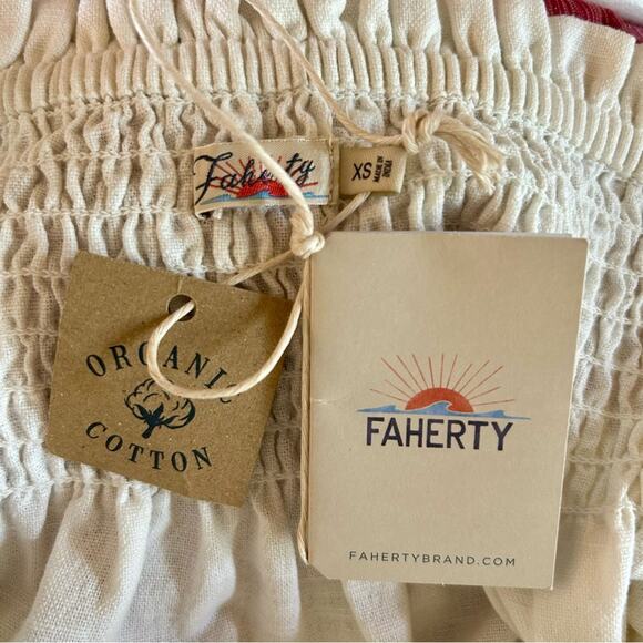 NWT Faherty Ramona Smocked Organic Cotton Dress sz xs - Picture 7 of 7